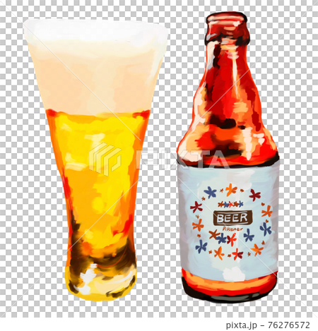 手繪啤酒瓶和玻璃插圖集 76276572
