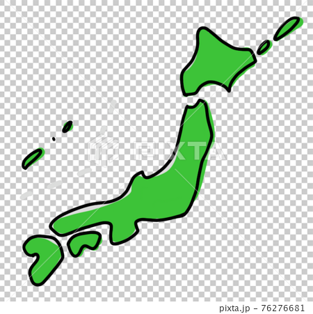 ゆる い日本地図のイラスト素材