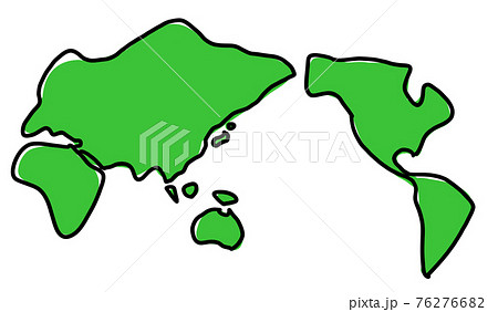 Loose World Map Centered On Japan Stock Illustration