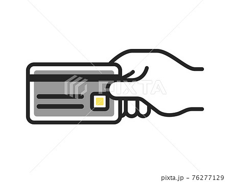 クレジットカードを持つ手のアイコンイラストのイラスト素材