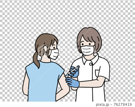 注射電暈疫苗接種護士女插畫素材 76278419