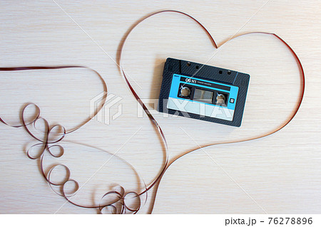 The recorder cartridge from the 90th lies in heart from a magnetic tape 76278896