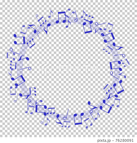 Round frame of lively blue notes Round frame of lively blue notes 76280091