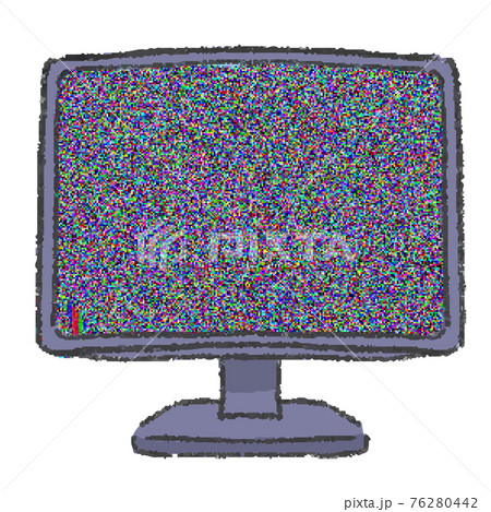 砂嵐の液晶モニターのイラストのイラスト素材