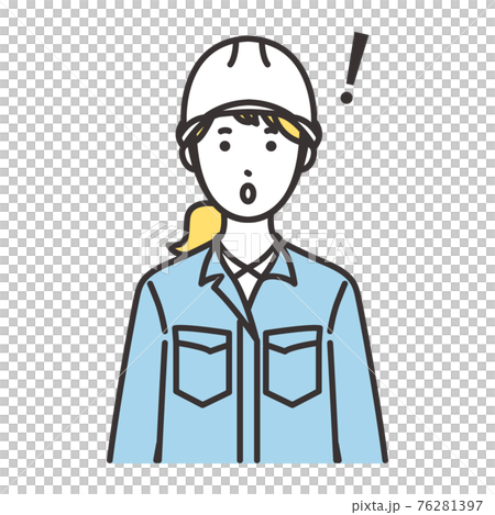 女性　作業員　表情　驚く 76281397