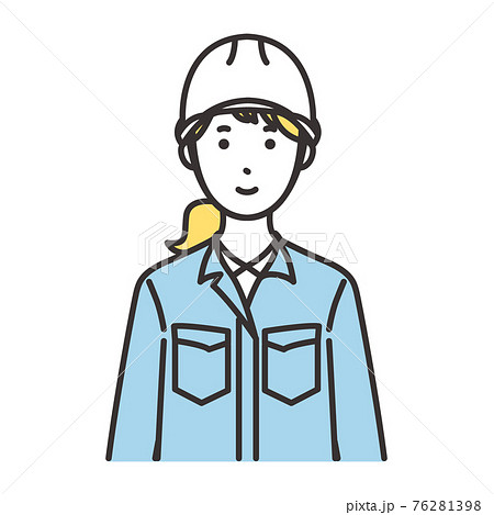 女性　作業員　表情　微笑む 76281398