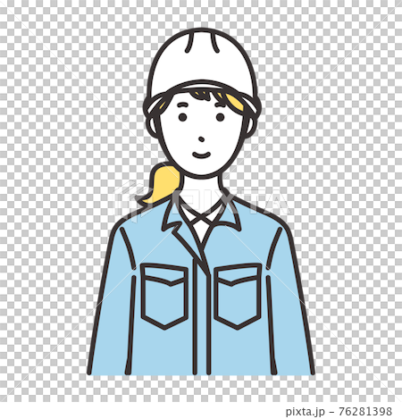女性　作業員　表情　微笑む 76281398