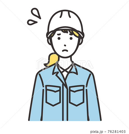 女性　作業員　表情　焦る 76281403