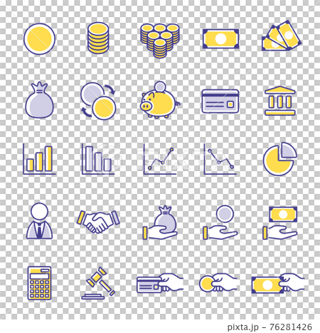 金融アイコンのイラストセット 金融アイコンのイラストセット 76281426