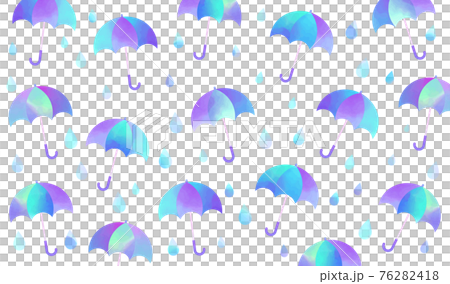 水彩傘としずく(ブルー) 水彩傘としずく(ブルー) 76282418