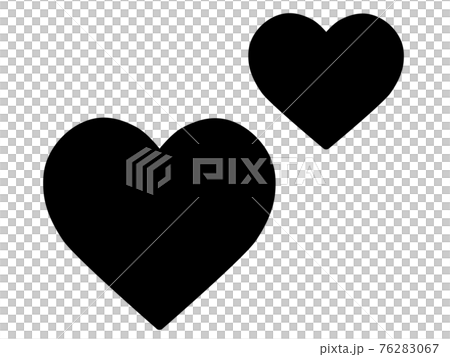 黒いハートマークふたつのイラスト素材 7667