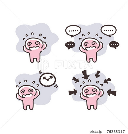 シンプルな 棒人間の 焦る イラストのイラスト素材