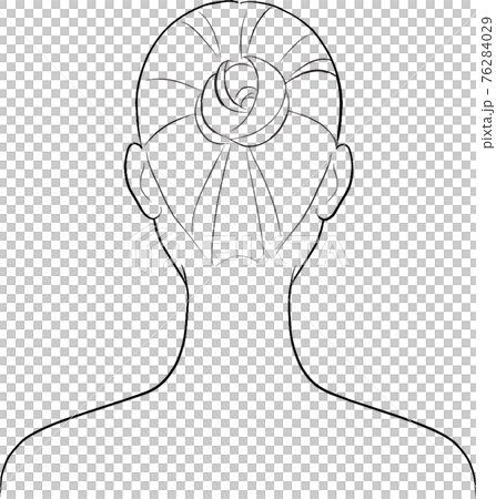 後ろを向いた女性の頭部のイラスト 76284029
