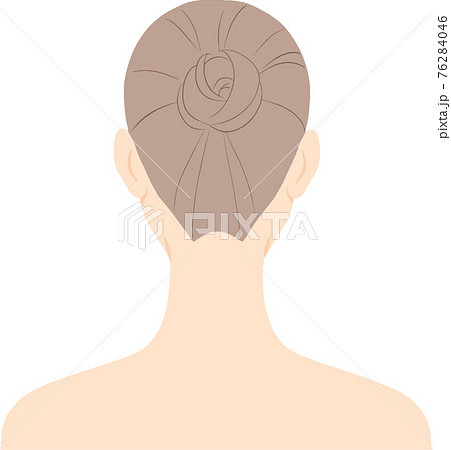 後ろを向いた女性の頭部のイラストのイラスト素材