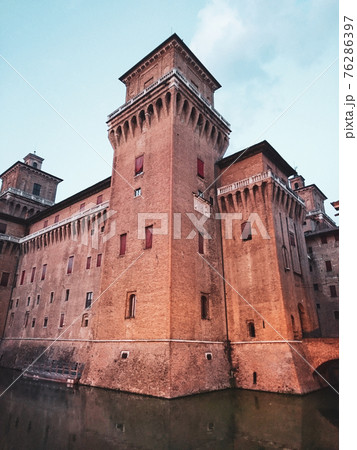 Corner tower of Castello Estense di Ferrara castle Corner tower of Castello Estense di Ferrara castle 76286397