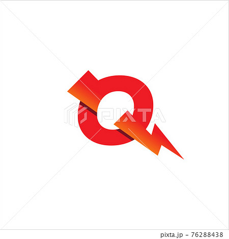 Letter Q Initial Logo Design Template. Alphabet with Thunder Logo Concept. Hot Red and Orange Gradation Color Theme. Isolated On White Background 76288438