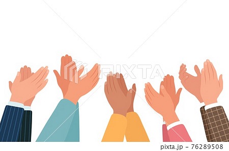 Clapping hands, different people applaud. Vector illustration in flat style 76289508