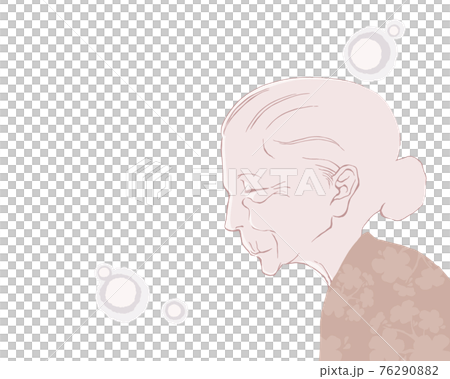 田舎の年老いた母、祖母のイメージイラスト 76290882