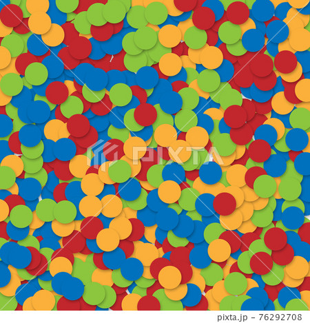 Colored circles confetti with shadow abstract background, festive design element 76292708