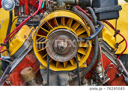 Color homemade tractor mechanism with pipes and wires 76295083