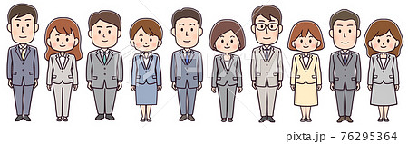 スーツ姿の新入社員たち スーツ姿の新入社員たち 76295364