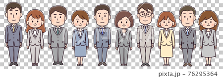 スーツ姿の新入社員たち スーツ姿の新入社員たち 76295364