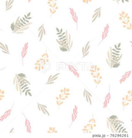 Simple pastel-colored floral seamless pattern, flat style vector illustration, symbol of spring, cozy home, spring Easter holidays celebration decor, perfect for textile, fabric, springtime decoration 76296261
