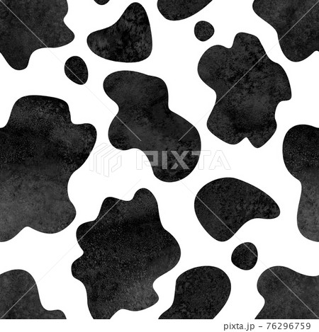 Abstract black and white cow spots seamless pattern background 76296759