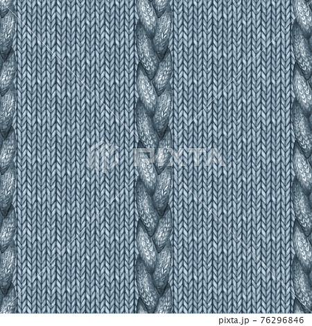 Blue navy realistic knitted seamless pattern. Watercolor hand paint cozy warm knit texture Blue navy realistic knitted seamless pattern. Watercolor hand paint cozy warm knit texture 76296846