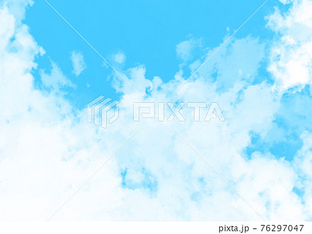 さわやかで可愛いフワフワの空 のイラスト素材