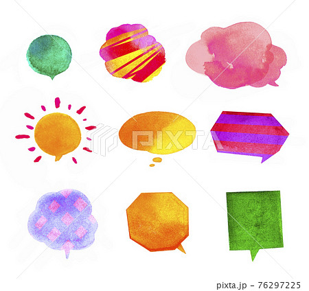 カラフルな吹き出しのイラストセット のイラスト素材 カラフルな吹き出しのイラストセット のイラスト素材