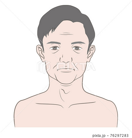 シミなし 40代後半から50代前半くらいの男性のイメージイラストのイラスト素材