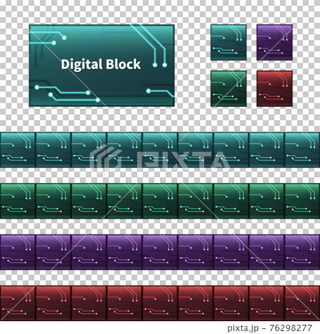 Board-like _ Digital block illustration _ Side-scrolling game background material _ Base 76298277