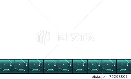基板風 デジタルなブロックのライン 横スクロールゲームの背景素材 基盤のイラスト素材