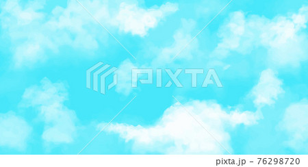 リアルな青空と雲のイラストのイラスト素材