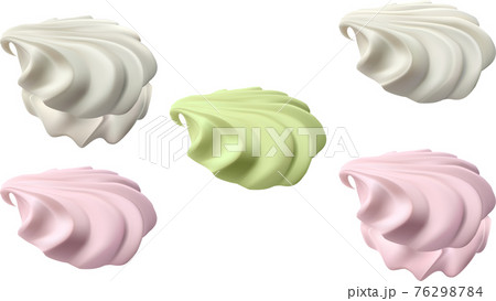 Realistic marshmallows different colors on white Realistic marshmallows different colors on white 76298784