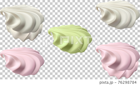 Realistic marshmallows different colors on white Realistic marshmallows different colors on white 76298784