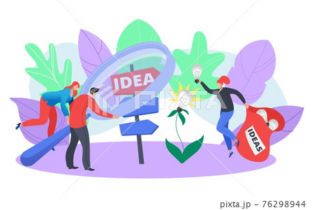 Creative idea for business people character, vector illustration. Flat innovation light bulb symbol, cartoon team work for design idea. Creative idea for business people character, vector illustration. Flat innovation light bulb symbol, cartoon team work for design idea. 76298944