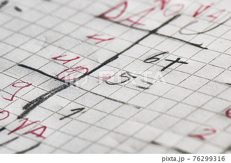 Mathematic calculations of a primary school child Mathematic calculations of a primary school child 76299316