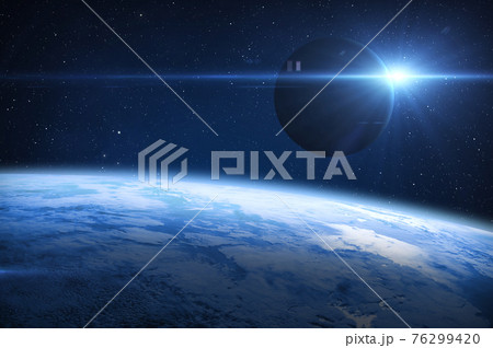 Earth, Moon and Sun. 76299420