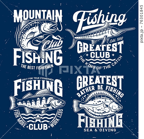 Fishing sport fishing t-shirt vector prints - Stock Illustration [76301845]  - PIXTA