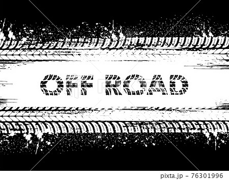 Off road tire tracks, truck and car wheel prints 76301996