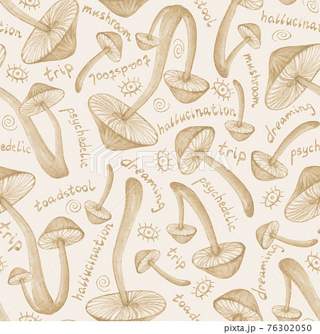 Mystic mushrooms seamless pattern with words Mystic mushrooms seamless pattern with words 76302050