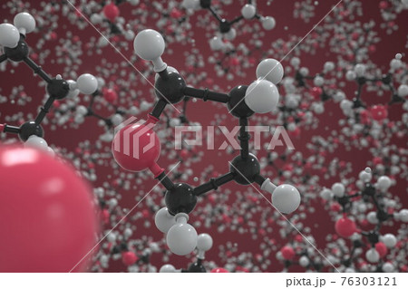 Molecule of tetrahydrofuran, ball-and-stick molecular model. Scientific 3d rendering Molecule of tetrahydrofuran, ball-and-stick molecular model. Scientific 3d rendering 76303121