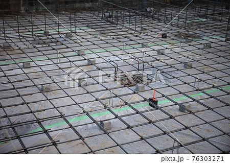 新築住宅の基礎工事 土間配筋 新築住宅の基礎工事 土間配筋 76303271