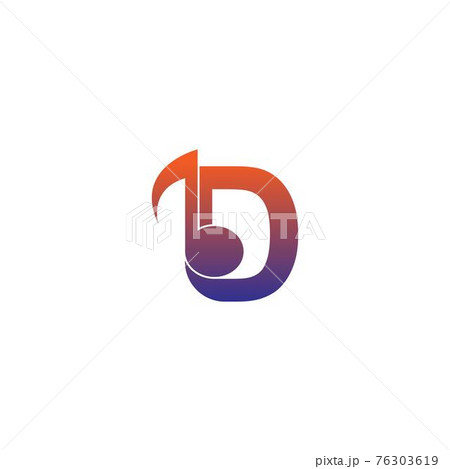 Letter D logo icon with musical note design symbol template 76303619