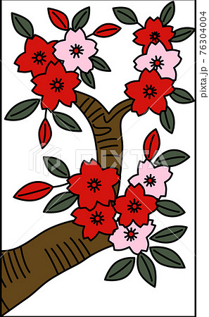 花札 弥生 桜 3月 桜のカス イラスト アイコンのイラスト素材