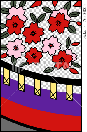 花札 幕 弥生 桜 3月 桜に幕 イラスト アイコン 花札 幕 弥生 桜 3月 桜に幕 イラスト アイコン 76304006