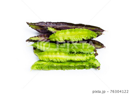 Winged bean on white background. Winged bean on white background. 76304122