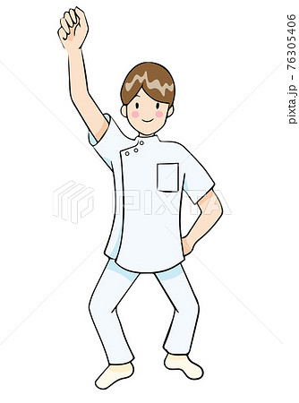 ガッツポーズをするセラピストのイラスト素材